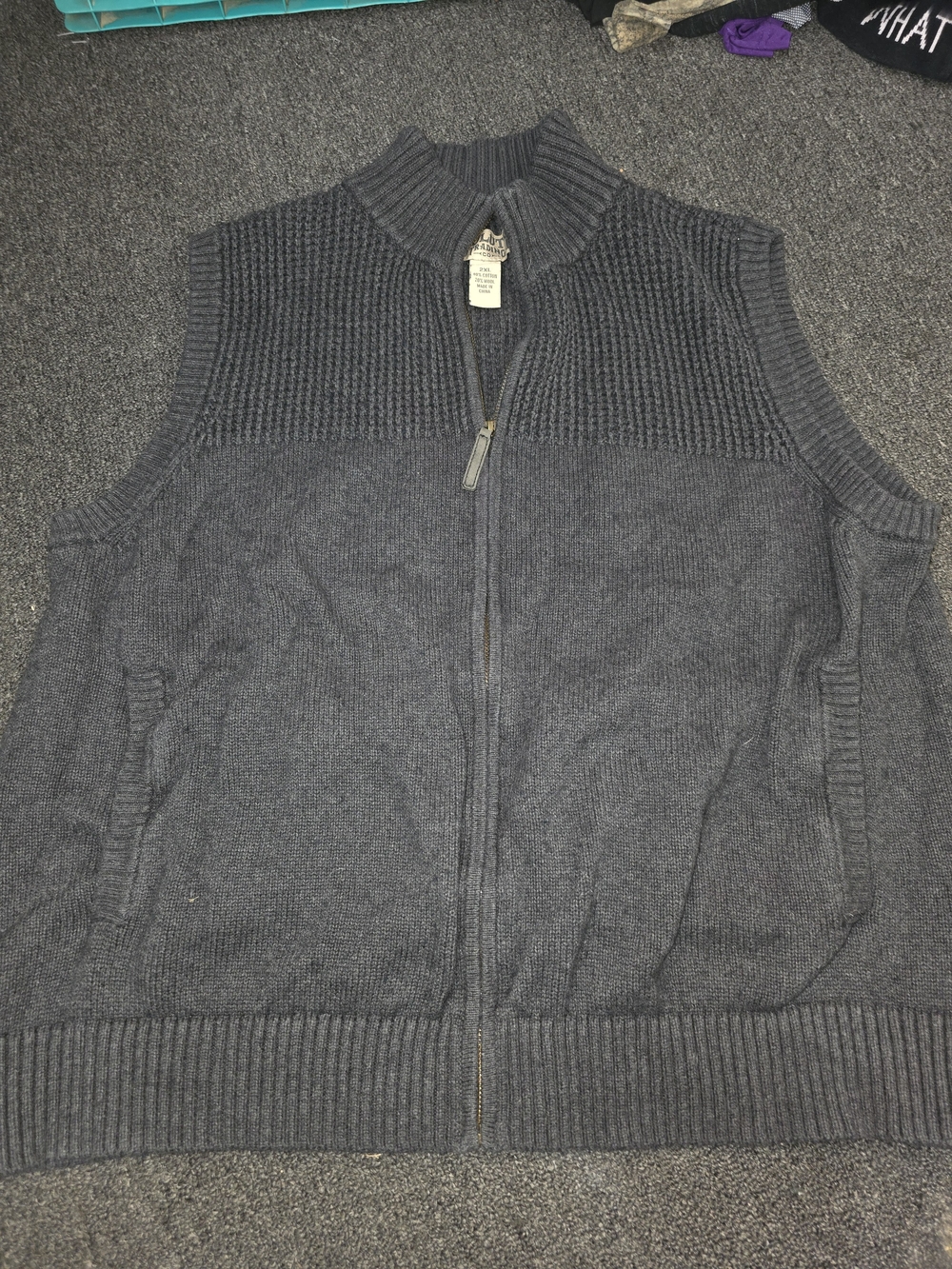 Duluth Trading Co Gray Full-Zip Knit Vest 20% Wool